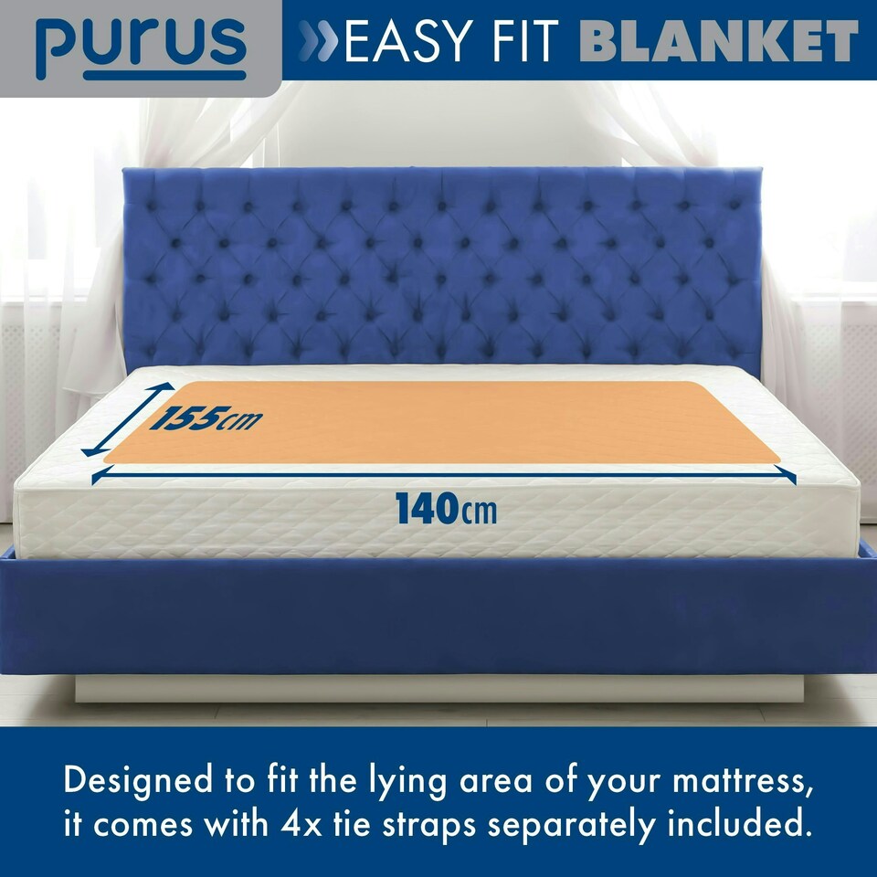 image 1 of Purus King Size Electric Under Bed Blanket Fitted Ties