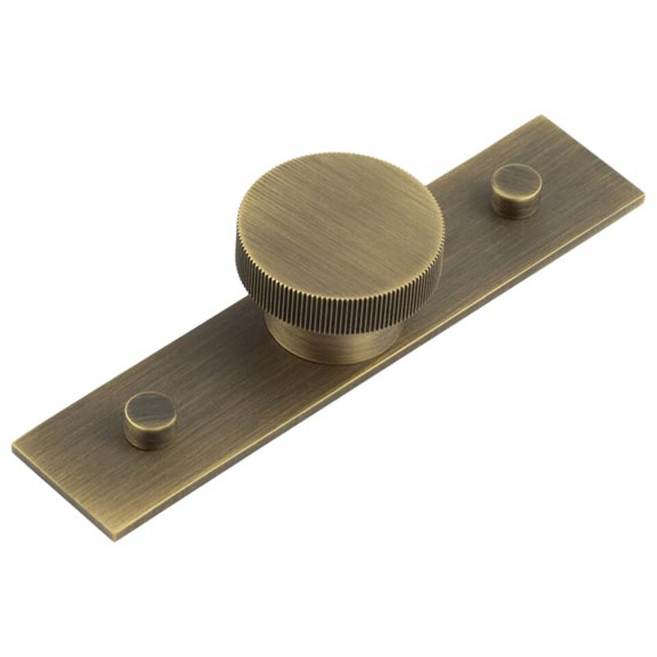 image 1 of Elegant 40mm Antique Brass Cupboard Knob with Backplate Options - Kitchen Cabinet Knob