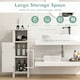 image 8 of COSTWAY Bathroom Floor Cabinet Freestanding Organizer White White