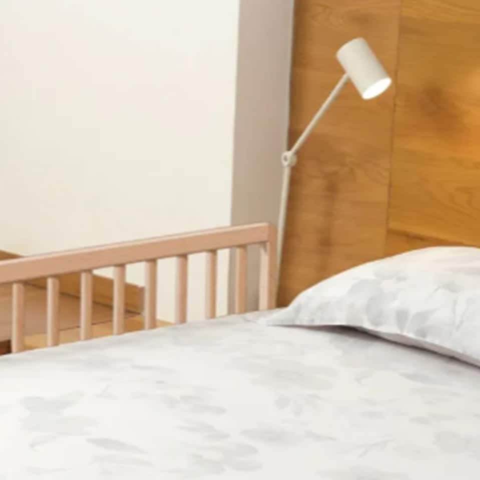 image 1 of Safetots Extra Wide Extra Tall Wooden Bed Guard, Natural, 60cm High x 140cm Wide, Toddler Bedrail for Safety