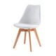 image 2 of Set of 4 Dining Chairs with Solid Wooden Legs and Seat Cushion Pads in White - Eva by MCC
