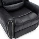 image 5 of Denver Bonded Leather Manual Recliner Stud Sofa Home Lounge Chair (Black)