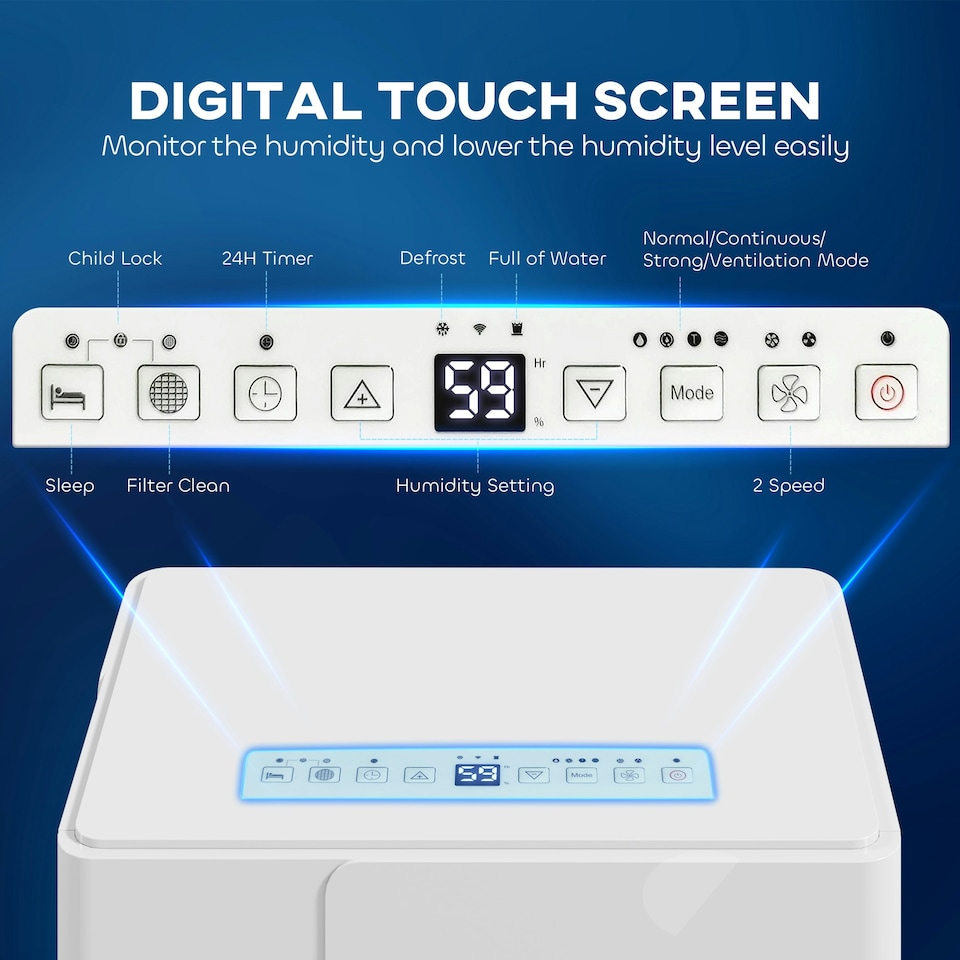 image 1 of HOMCOM 30L Dehumidifier with Filter, Auto Defrost, for Home Laundry Drying