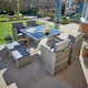 image 2 of 9 Piece Cube Rattan Garden Furniture Set 4 Chairs 4 Footstool Chairs & Table