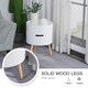 image 6 of HOMCOM Side Coffee Table End Desk Night Stand Storage w/ Detachable Tray, White White