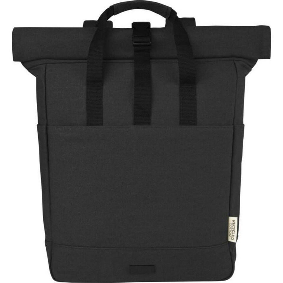 image 1 of Joey Roll Top Canvas 15L Laptop Backpack - Solid Black - One Size