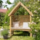 image 1 of Wooden Garden Bench 2 Seater Seated Arbour Outdoor Seat Slatted Sides
