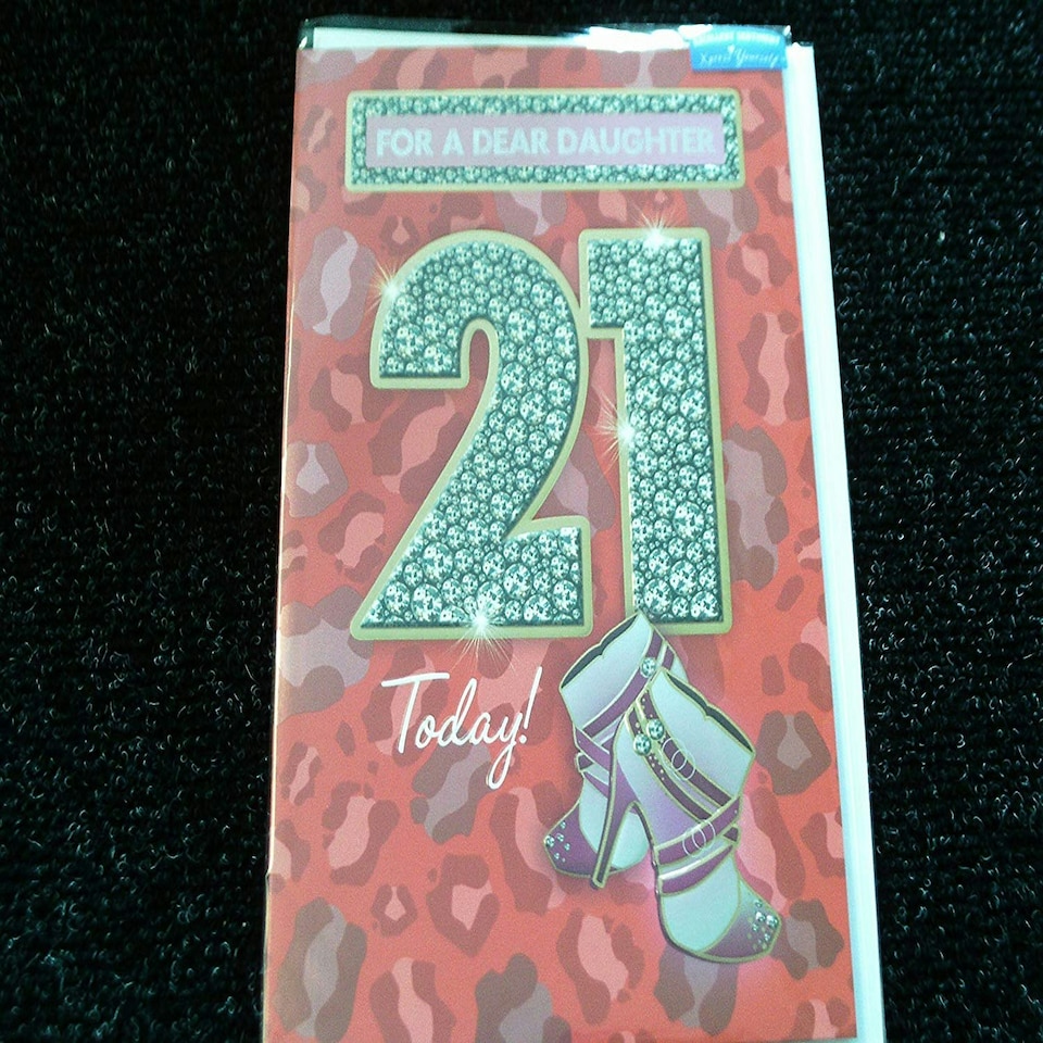 image 1 of Xpress Yourself Daughter 21 Today! Medium Sized Fashion Birthday Card