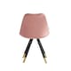 image 5 of Single Sofia Ergonomic Modern Dining Chair Upholstered in Velvet, Metal Legs with Gold End Tips | Pink
