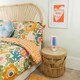 image 3 of ValueLights Hanya Plated Multicolour Table Lamp with Multicolour Shade and Globe LED 3W Cool White 2700K Bulb