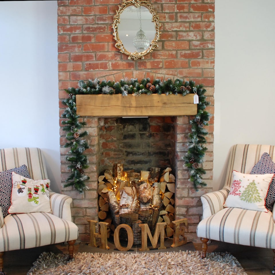 image 1 of 270cm x 25cm Samuel Alexander Frosted Glacier Christmas Garland with Pine Cones