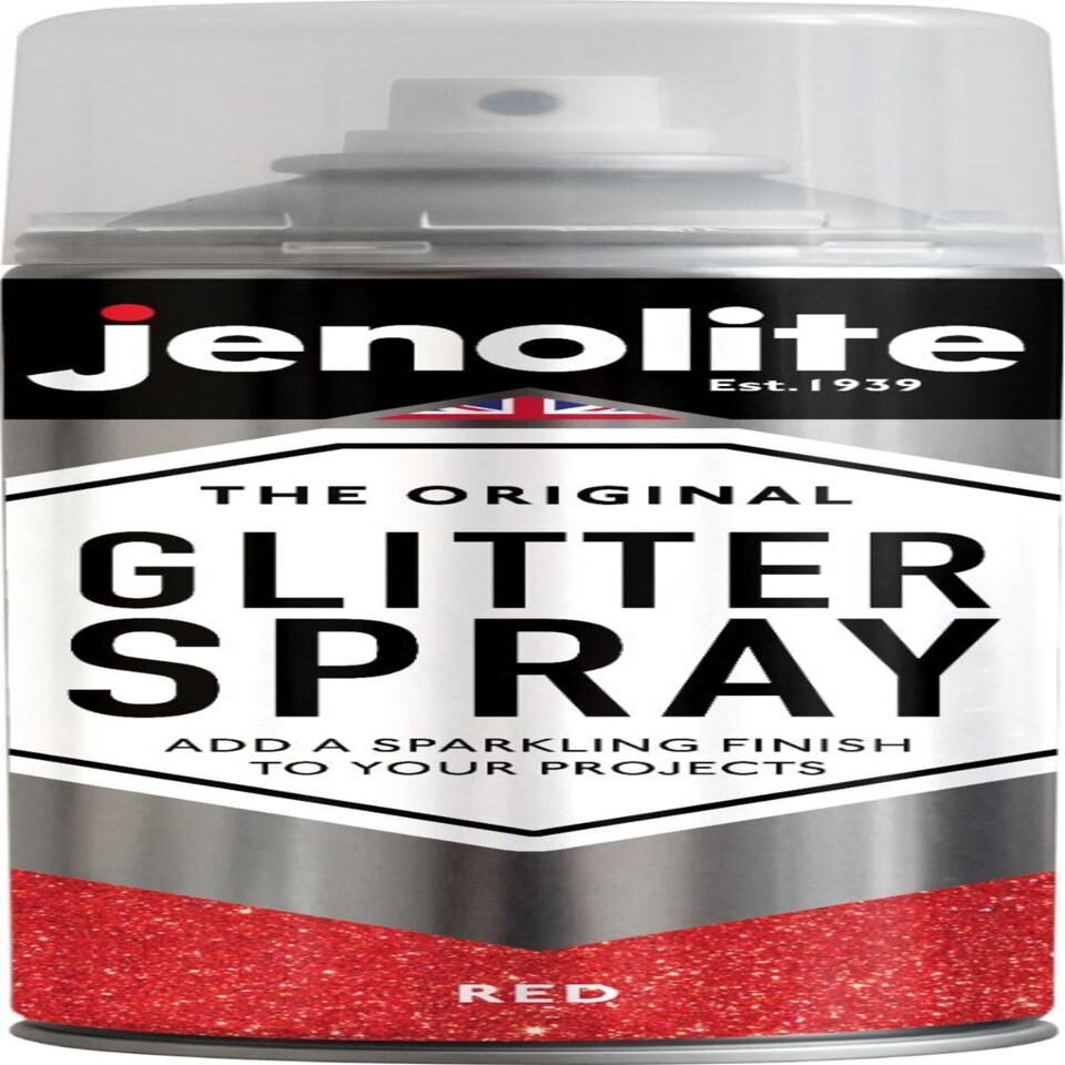 image 1 of Jenolite Multi-Surface Glitter Paint - Red - 400ml Spray Can
