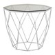 image 2 of Octagonal End Table With Brushed Nickel Base,Boutique Geometric Side Table,Accent Table For Home Decor Silver