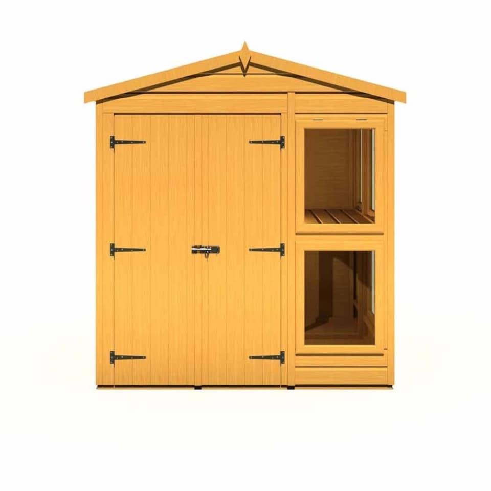 image 1 of Sun Hut 6 x 6 Feet Potting Shed - L182 x W200.9 x H214.6 cm Brown