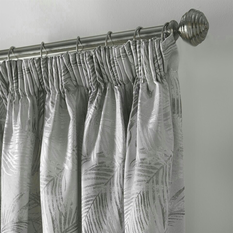image 1 of Fiji Eyelet Curtains - Silver - 167 cm x 182 cm
