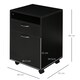 image 3 of HOMCOM 60cm Storage Cabinet w/ Drawer Open Shelf Metal Handles