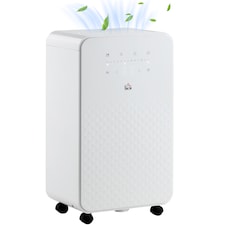 HOMCOM 10LDay 2000mL Portable Quiet Dehumidifier with Air Purifier Filter, 24H Timer, 5 Modes, Electric Moisture Air Dehumidifier for Home Laundry Basement, White