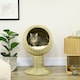 image 8 of PawHut Raised Cat House, Natural Mat Grass Cat Bed w/ Stand Cushion, Φ41x 69 cm