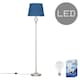image 1 of ValueLights Memphis Twist Chrome Floor Lamp Navy Shade & Bulb | Blue