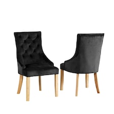 Ravenna Velvet Dining Chairs - Set of 2 - Black