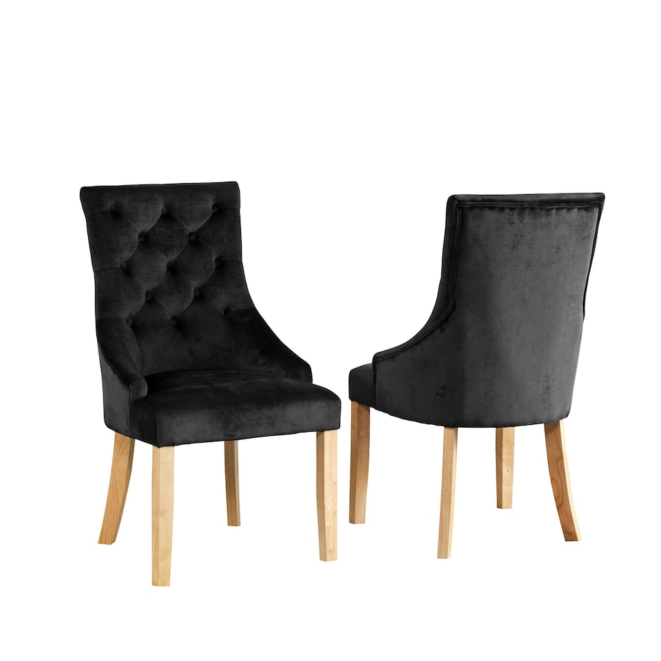 image 1 of Ravenna Velvet Dining Chairs - Set of 2 - Black