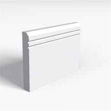 Pack of 5 (Total 5 Units) - MR MDF Primed Chamfered 2 Drips Skirting Board - 25mm(T) x 119mm(H) x 4200mm(L)