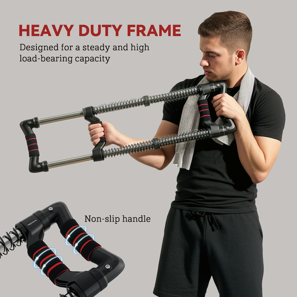 image 1 of SPORTNOW Chest Expander with 10-50kg Adjustable Resistance for Men, Women