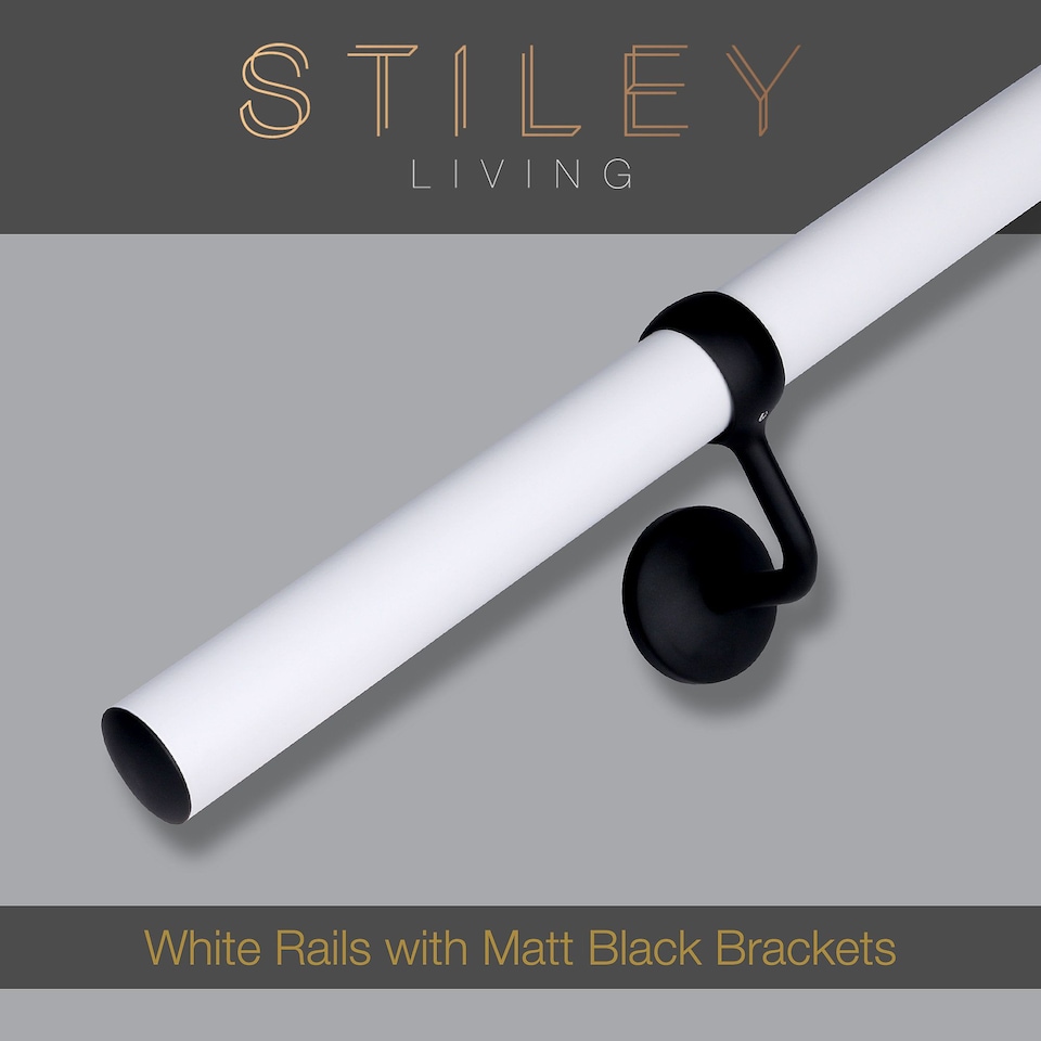 image 1 of Stiley Living Wall Mounted Handrail Kit, Banister System with Brackets and Fixings