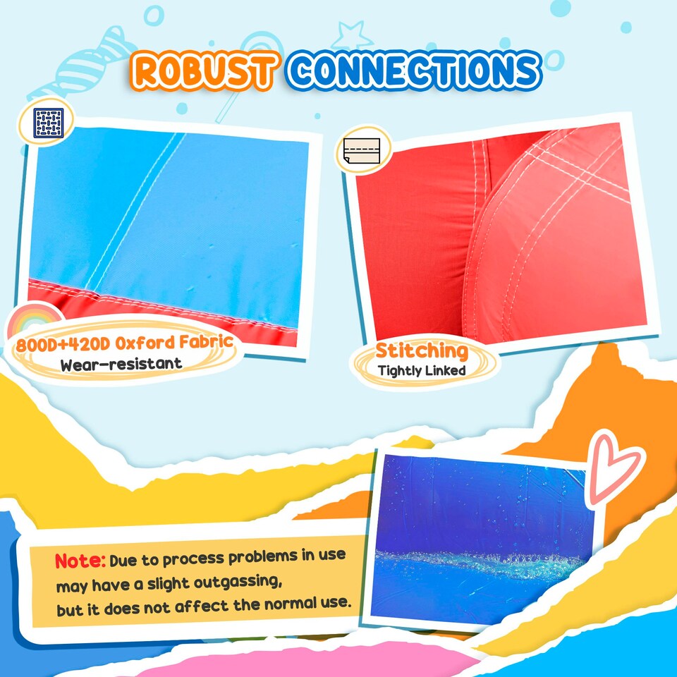 image 1 of Outsunny Kids Bouncy Castle with Slide Pool Trampoline Climbing Wall w/ Blower