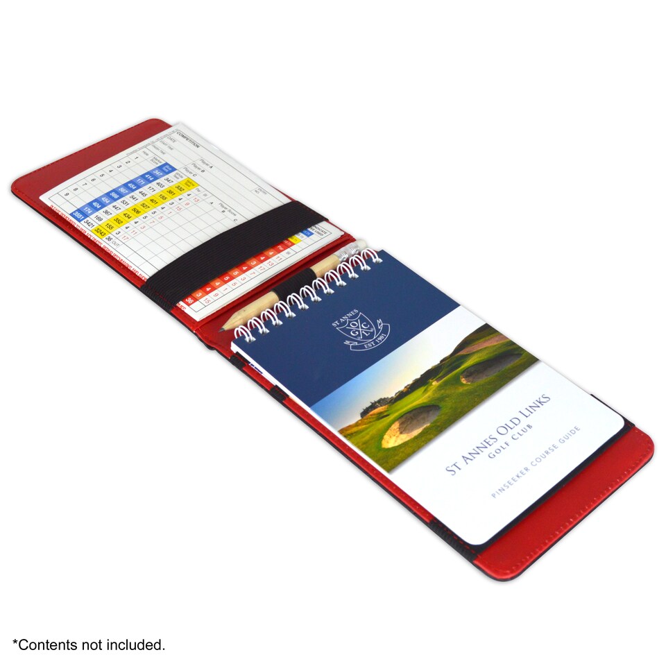 image 1 of Premium Ostrich Golf Scorecard Holder - Black / Red