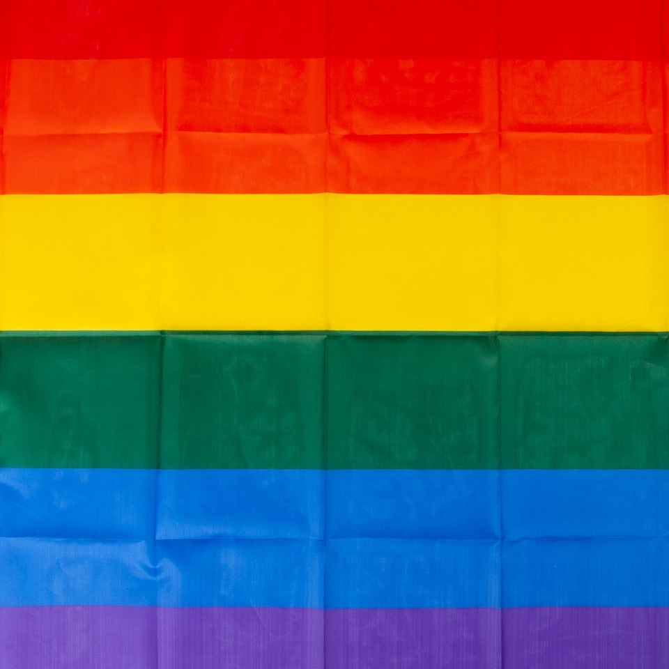 image 1 of PMS Rainbow Pride Flag 52" x 31" - Large Rectangular Rainbow Banner
