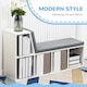 image 3 of HOMCOM  2 Tier Bookcase w/ Removable Cushions Storage Cabinet for Living Room