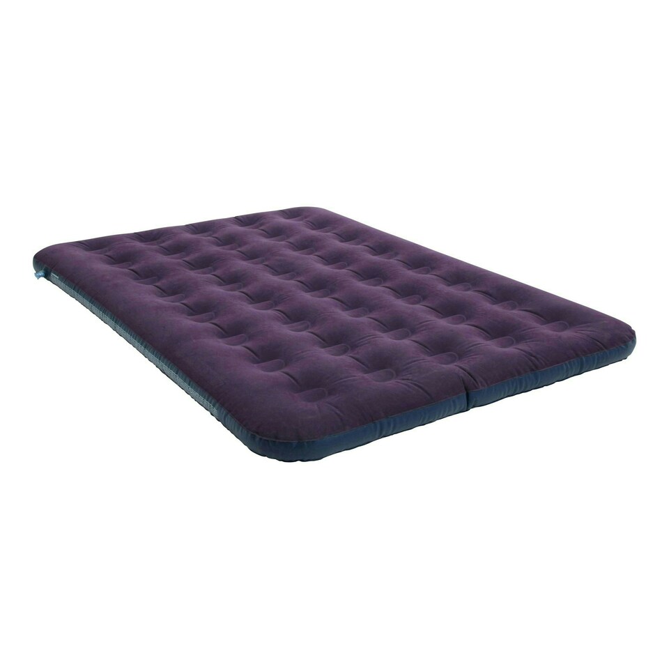 image 1 of Mountain Warehouse Double Size Flocked Airbed Pump Inflation Camping Compact Bed Blue | Navy | One Size