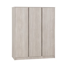 Malvern 3 Door Wardrobe - L50.5 x W115 x H180 cm - Urban Snow | Brown | Urban Snow
