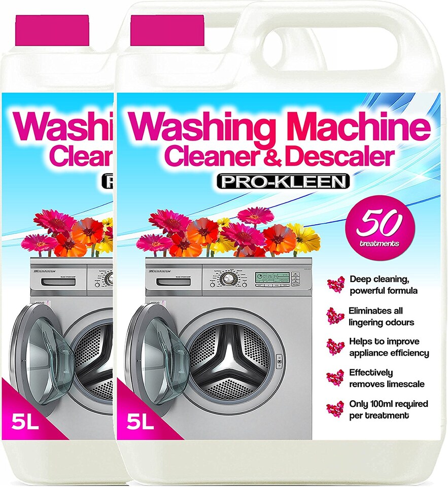Pro-Kleen Washing Machine Cleaner and Descaler - 50 Treatments - Removes Smells Caused by Mould, Mildew & Damp & Grease 10L