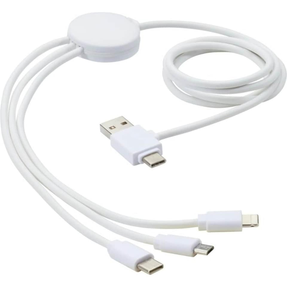 image 1 of Bullet 5 in 1 USB Cable - White - One Size