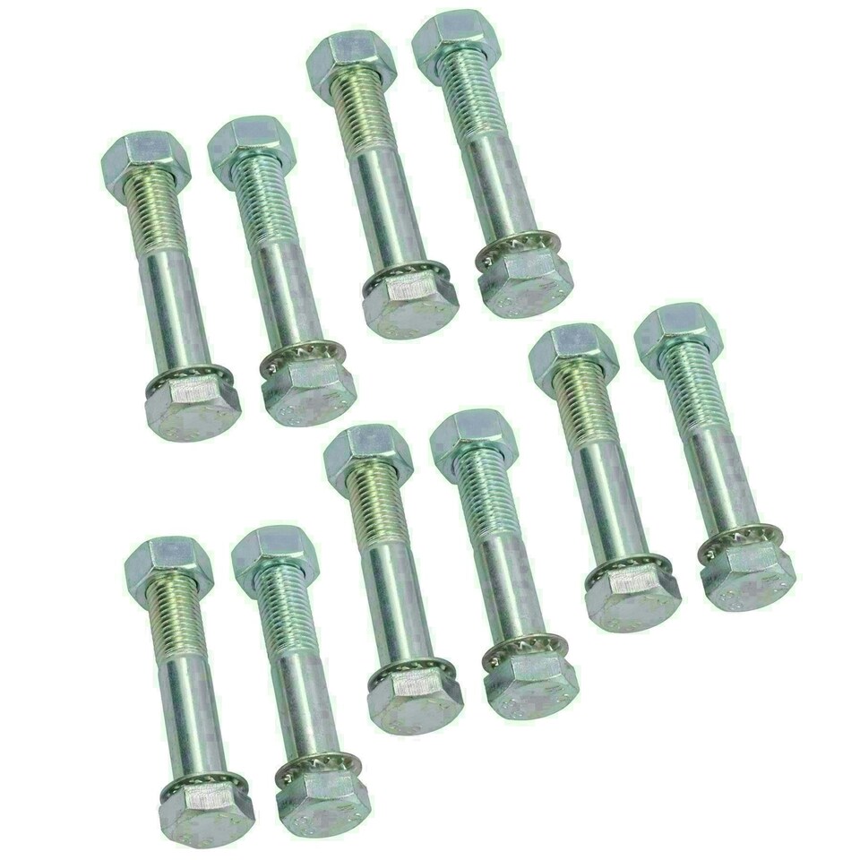 image 1 of M16 (16mm) x 90mm High Tensile Tow Bar Ball Fixing Bolts Washers + Nuts 10 Pack