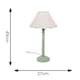 image 4 of ValueLights Bobbles Sage Green Table Lamp Green Trim Scallop Shade & Bulb | Green