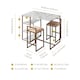 image 3 of Teamson Home Marmo Modern Marble-Look Breakfast Table Set with 2 Stools and Storage, Marble/Brass