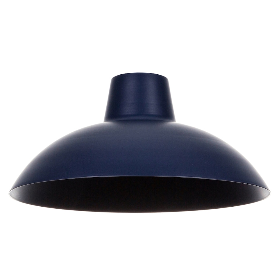image 1 of Industrial Retro Designed Matt Midnight Blue Curved Metal Ceiling Pendant Shade | Blue