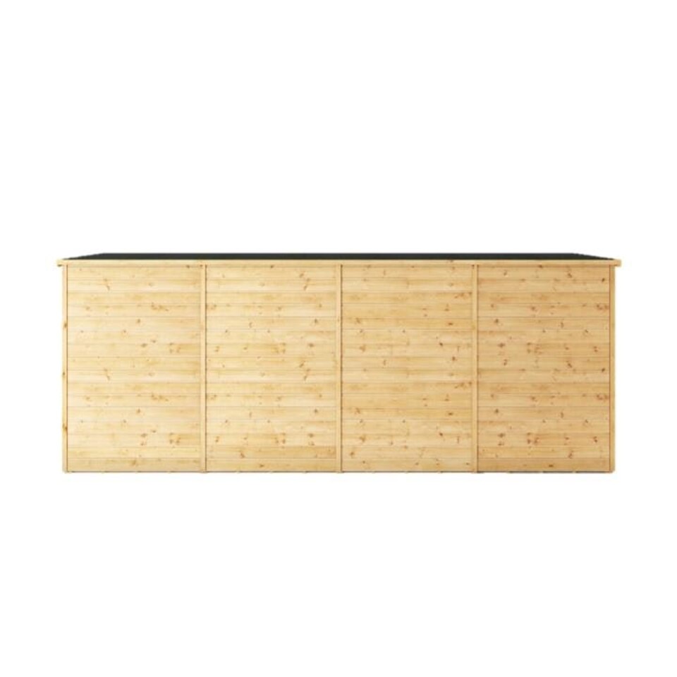 image 1 of 16 x 4 Modular Garden Shed Windowless Wooden Shiplap Pent Tongue and Groove Storage Brown