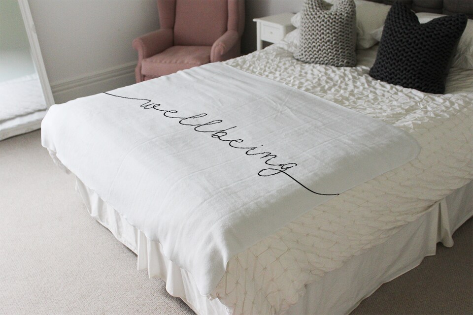 image 1 of Text Wellbeing Designer Blanket | Multi