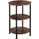 image 1 of Bedside Table Colchester - industrial style, round with 3 shelves, 40 x 61 cm | Brown | Industrial wood dark, rustic | 40 x 40 x 61 cm | 1