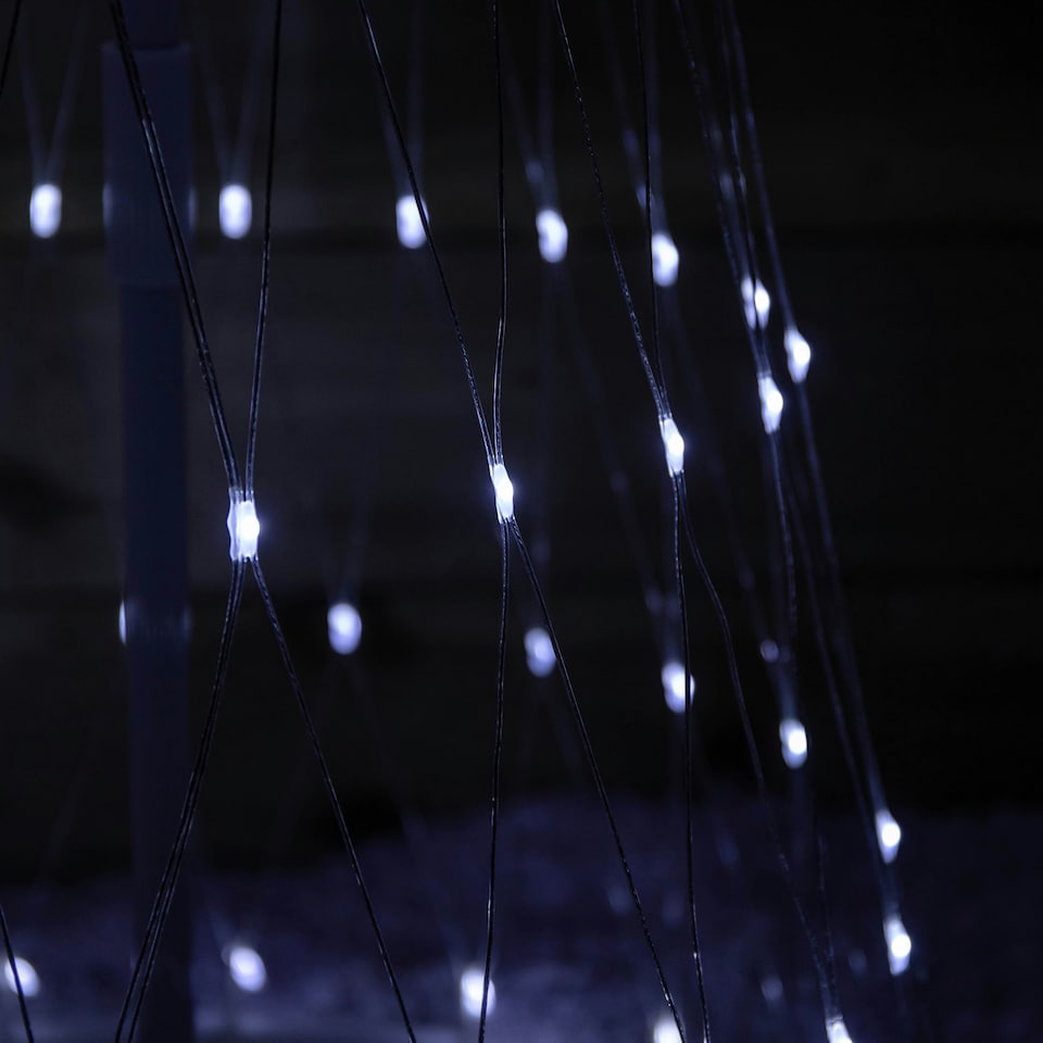 image 1 of 1.8m Light up Christmas Cone Tree with 220 White LEDs and Timer Function