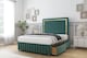image 4 of Sloomy Boston Gold Emerald Plush Divan Bed Base No Drawers With 26 Inch Strutted Headboard & 12 Inch Matching Footboard | Green | Emerald | Small Double | 1