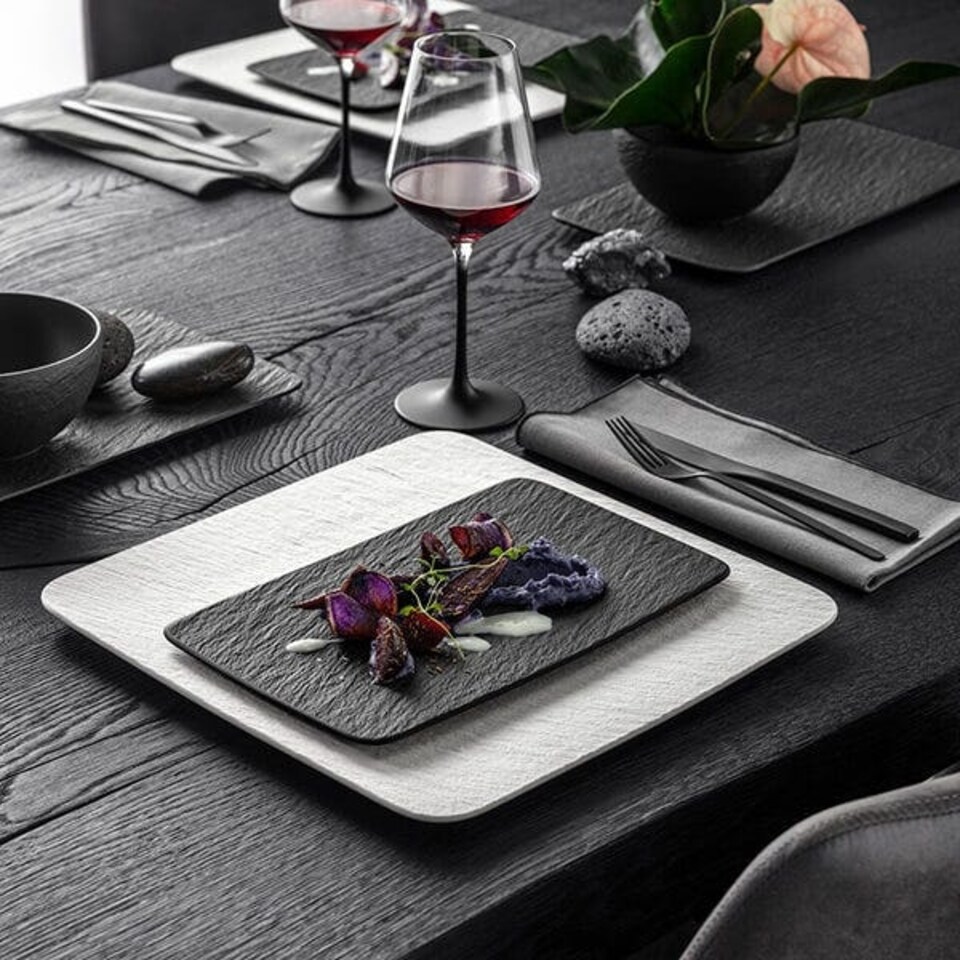 image 1 of Villeroy & Boch Manufacture Rock Noire Rectangular Multifunctional Plate