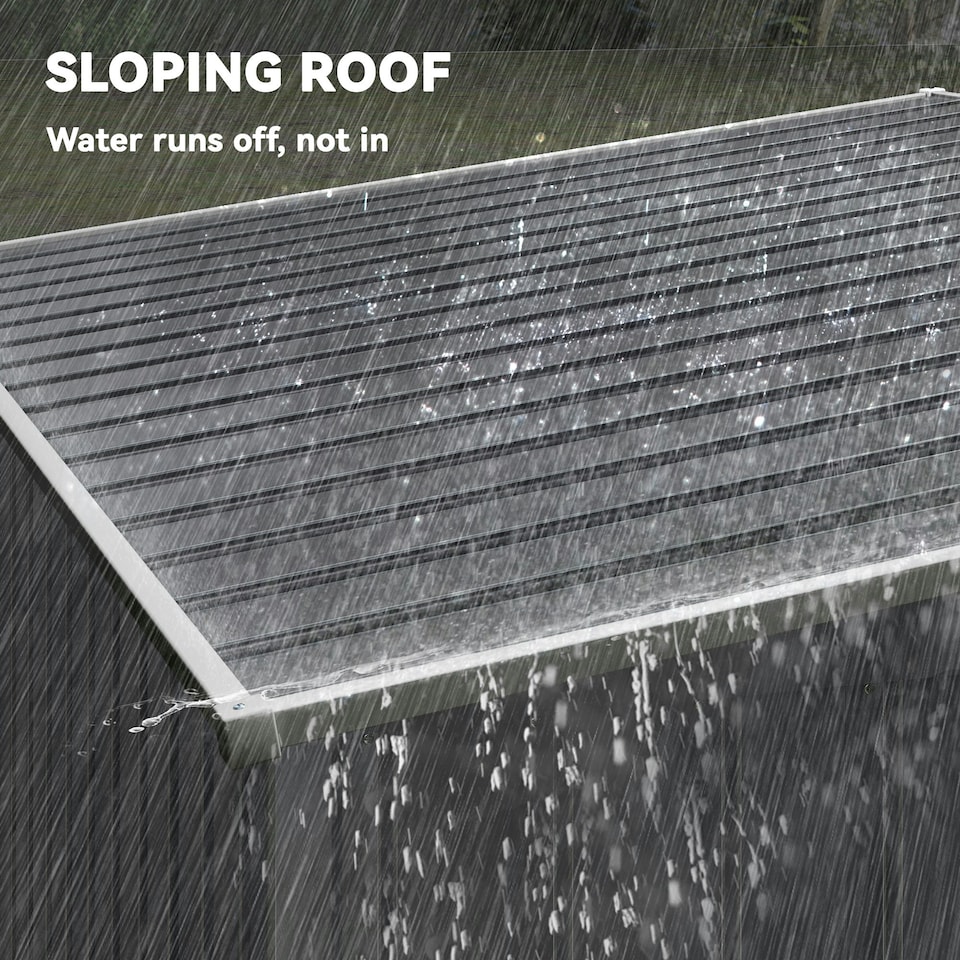 image 1 of Outsunny 7 x 5FT Garden Shed w/ Foundation Lean to Metal Tool Shed Dark Grey | Multi | 154W x 206.5D x 181Hcm | 1