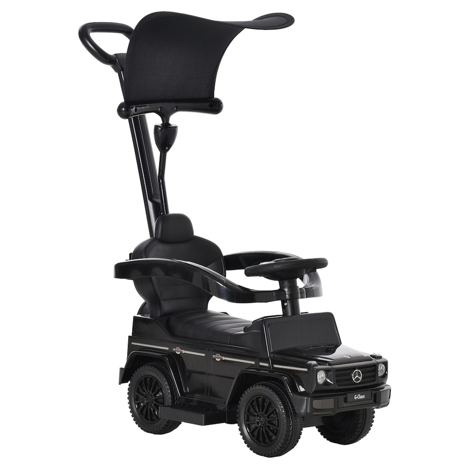 image 1 of HOMCOM Kids Ride-on Push Car 3 in 1 Benz G350 Baby Floor Slider Walker, Black