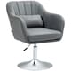image 1 of HOMCOM Swivel Microfibre Accent Chair for Living Room Contemporary Vanity Armchair with Adjustable Height Thick Cushion Lumbar Support Armrest for Bedroom Office Dark Grey