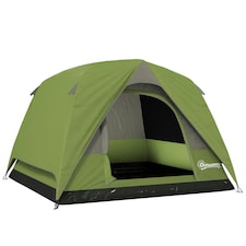 Outsunny 3-4 Person Camping Tent, Waterproof Tent Green | Olive Green, Grey
